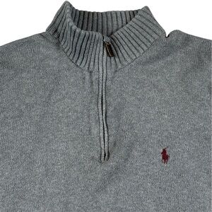 Polo Ralph Lauren Quarter Zip Pullover Sweater Mock Neck Pony Grey Men’s XLT